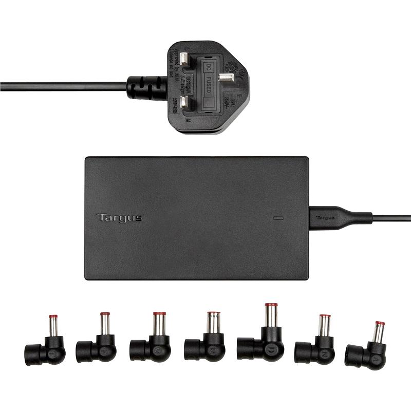 Targus SlimLine Laptop Charger, 90 Watts, Single USB, Black