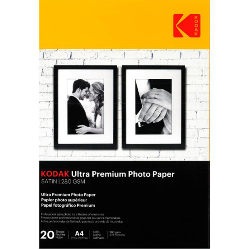 Kodak Ultra Premium Photo Paper, Satin, White, A4, 270 gsm, 20 Sheets