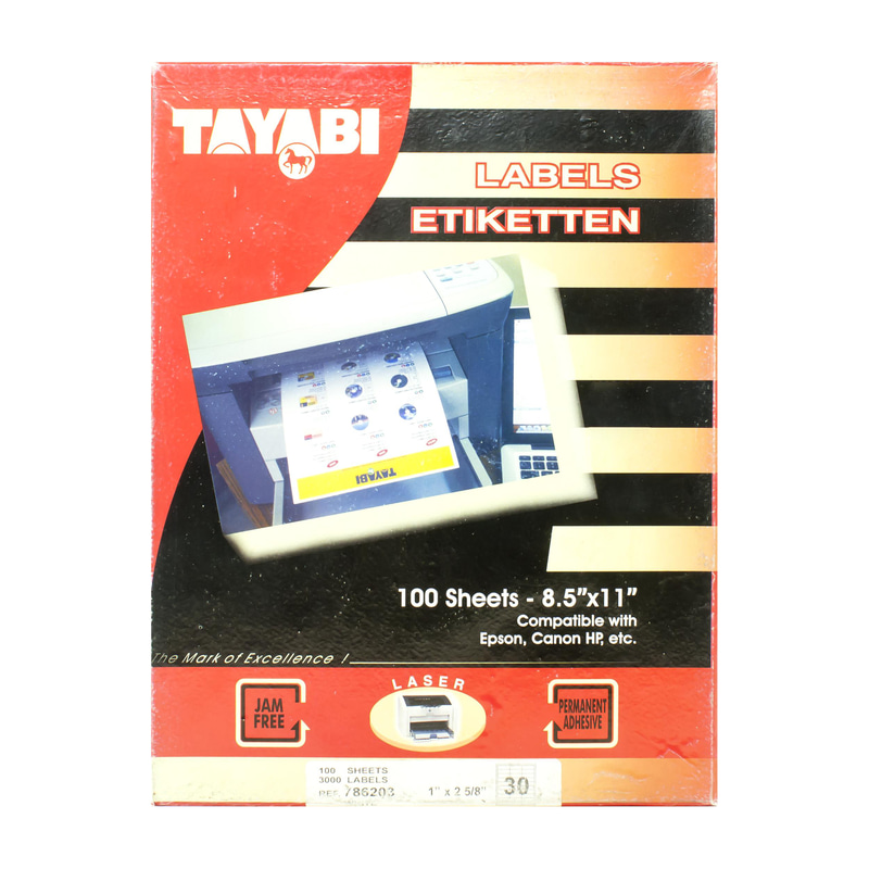 Multipurpose Labels, 1"X2 - 5/8", Rectangle, White, 100 Labels/Box