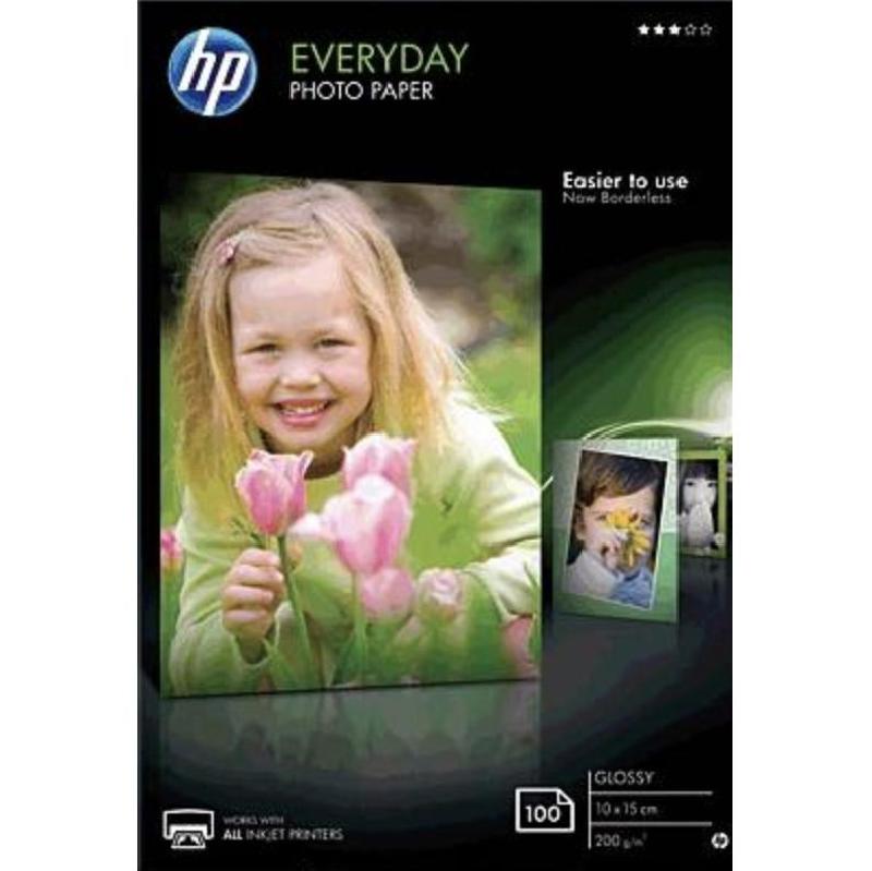 HP Everyday Photo Paper, Semi-gloss, White, 10 X 15 cm, 200 gsm, 100 Sheets