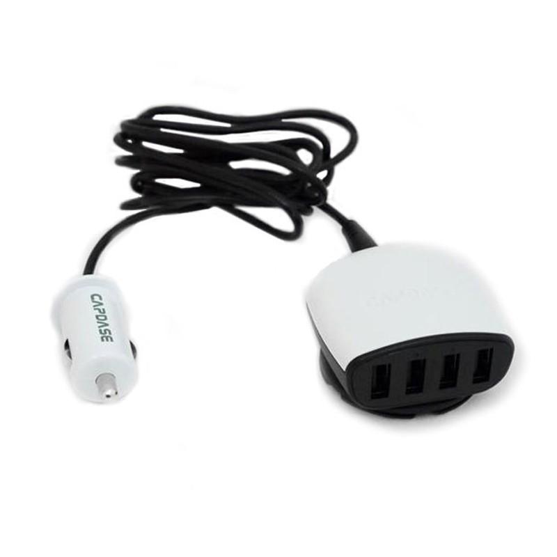 Capdase Boosta Z4 (CA00-7B02) Car Charger, 31 Watts, 4 USB, Black/White