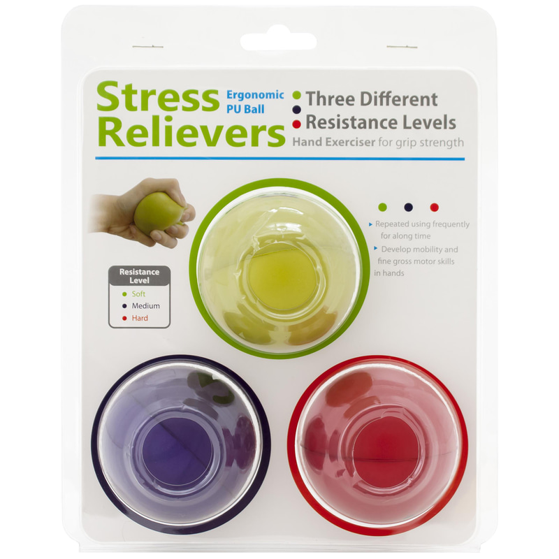 E-Century 3-in-1 Pack Stress Ball, Black