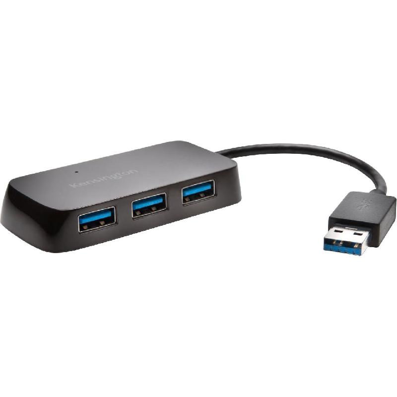 Kensington USB Hub, USB 3.0, 4 Port (USB-A), Black