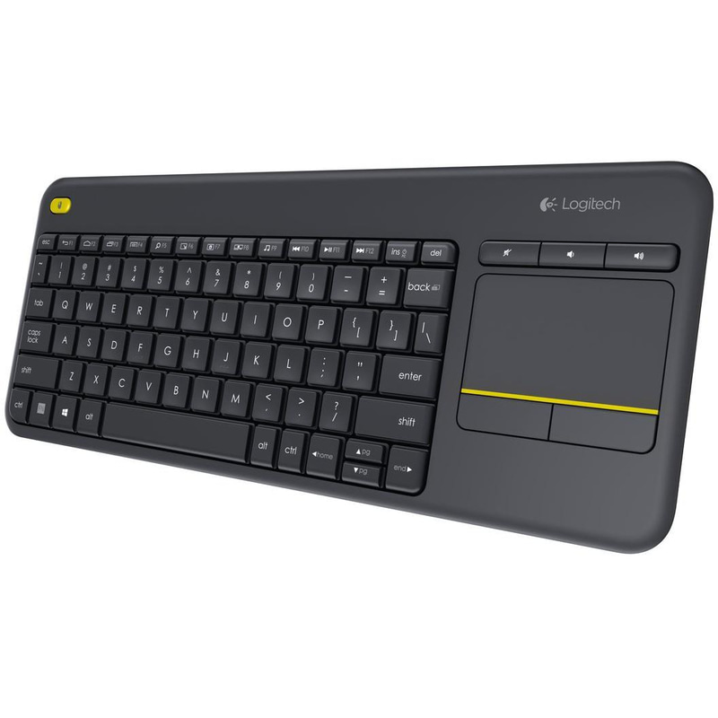 Logitech K400 Plus Wireless Touch Keyboard, Wireless, for Laptop/PC Desktop Computer/CPU, Black