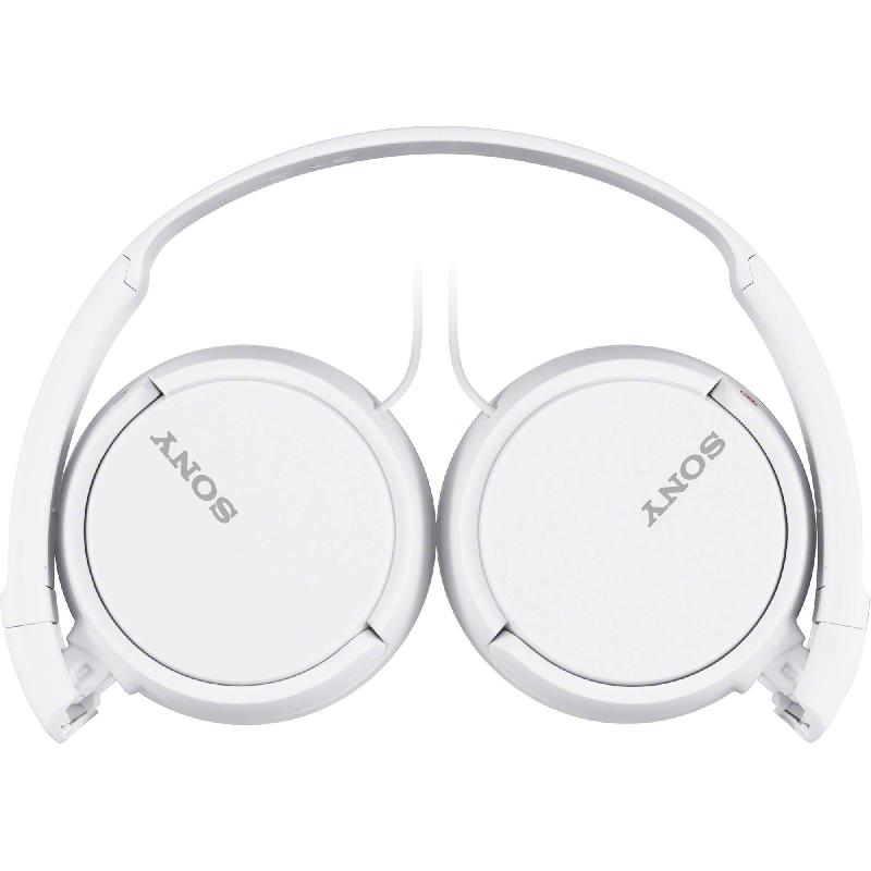 Sony MDR-ZX110AP On-Ear Headphones, Wired, 3.5 mm Connector, In-line Microphone, White