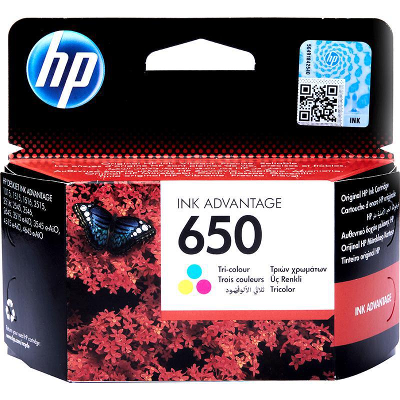HP 650 Inkjet Cartridge, Tri-colour (Cyan;Magenta;Yellow)