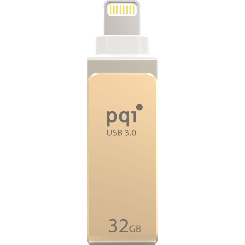 PQI iConnect Mini 002 OTG Drive (Lightning/USB), 32 GB, Gold