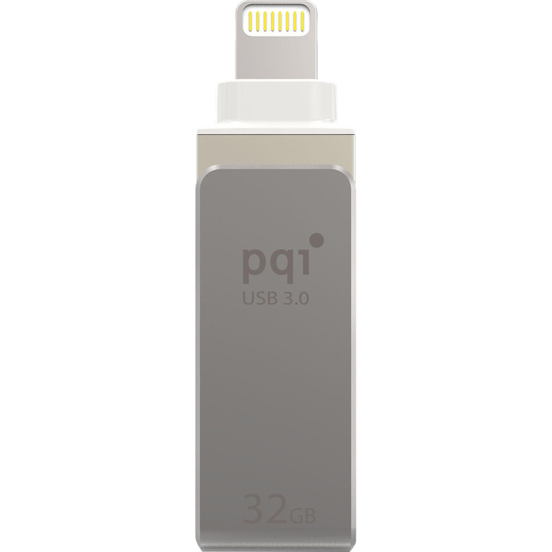 PQI iConnect Mini 002 OTG Drive (Lightning/USB), 32 GB, Iron Grey