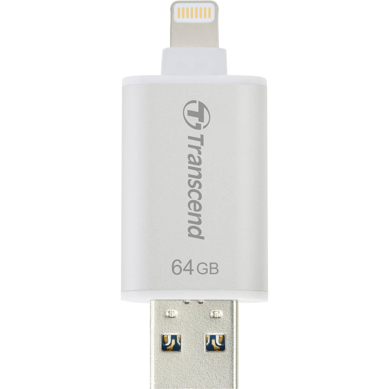 Transcend JetDrive Go 300 OTG Drive (Lightning/USB), 64 GB, Silver