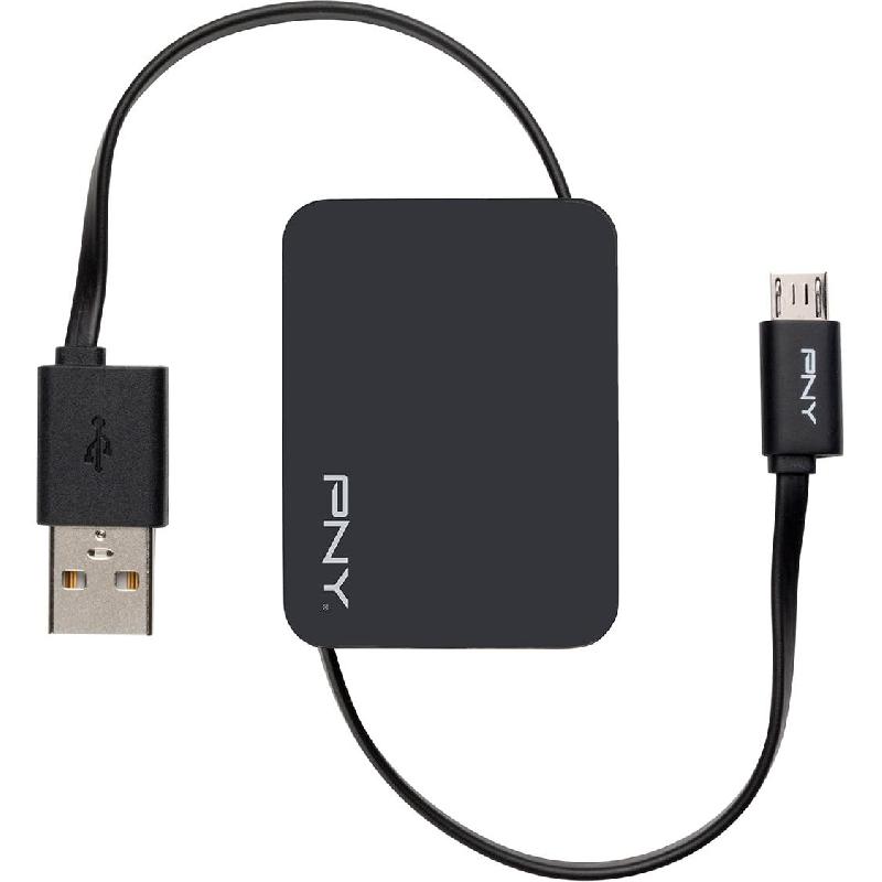 PNY TECHNOLOGIES Micro USB to USB 2.0 Sync & Charge Cable, 2.00 ft ( 60.96 cm ), Black