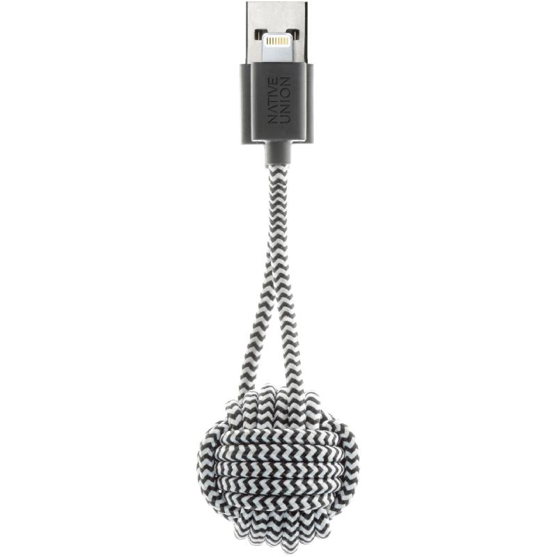 Native Union Key Cable Lightning to USB 2.0 Sync & Charge Cable, 6.50 in ( 16.51 cm ), Zebra