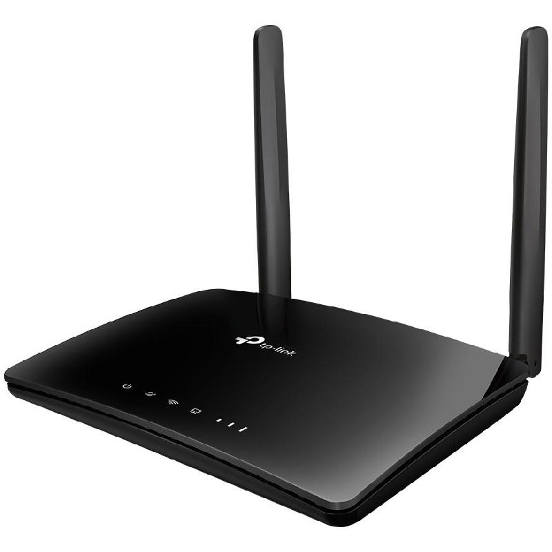 TP-Link MR6400 4G CPE Router, Wireless N (802.11n), 2.4 GHz, up to 25 Devices, 3 Port (WAN)/Single Port (LAN/WAN), Black