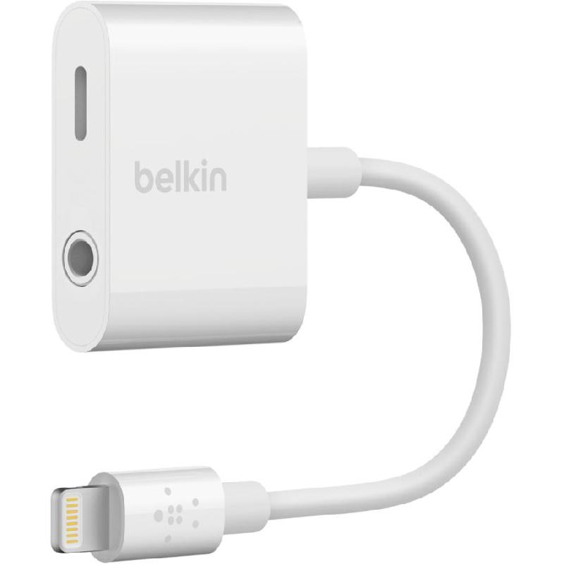 Belkin Lightning to 3.5mm Audio + Charge Rockstar (White) Adapter