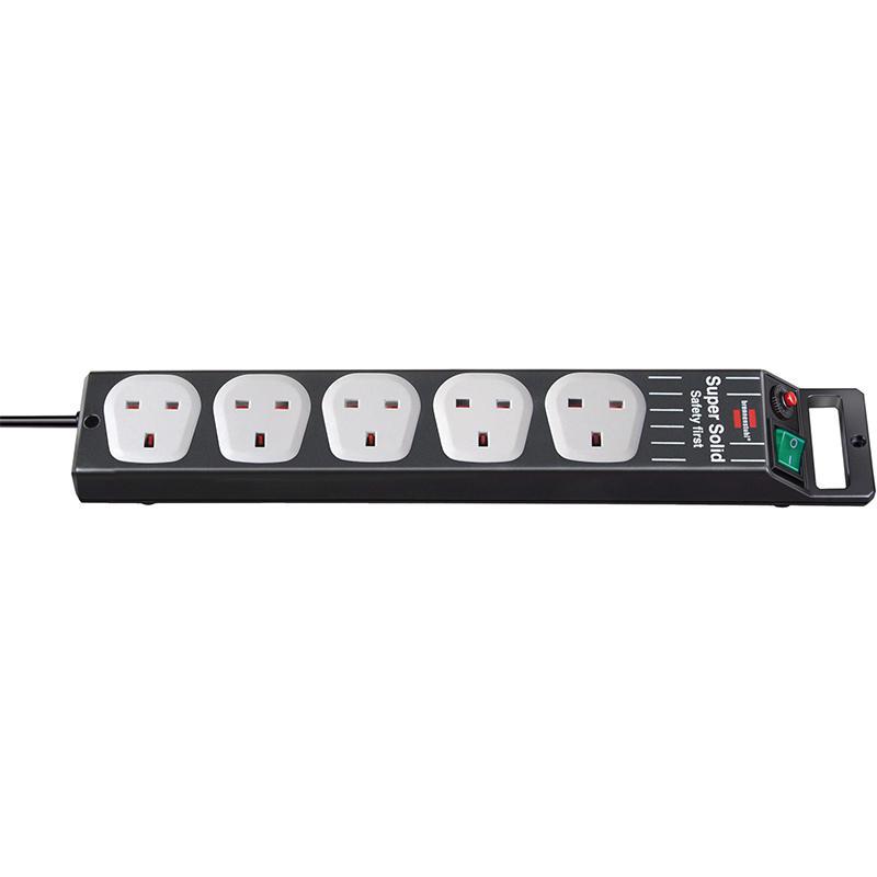brennenstuhl Super-Solid Line Power Extension, 5 Outlet, 2.50 m ( 8.20 ft )