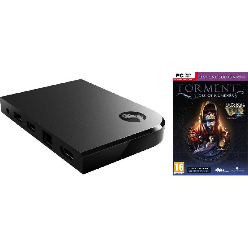 Steam Link + Torment: Tides of Numenera, Day One - Game Bundle, for Gaming Laptop/Gaming Desktop Computer/Gaming CPU, Black