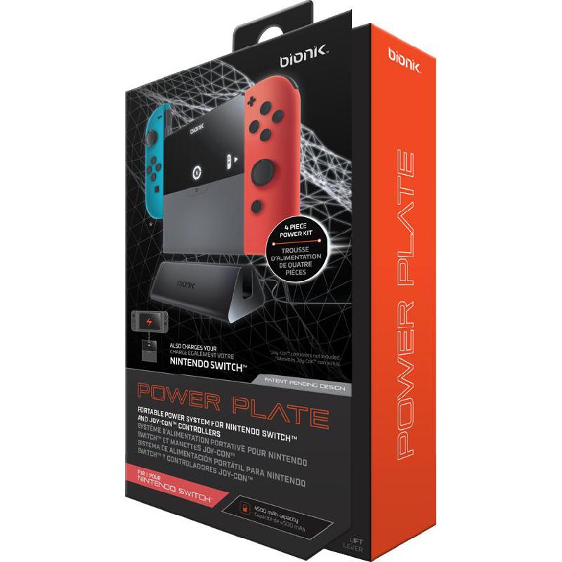 Bionik Power Plate Portable Power System, Charging Dock, for Nintendo Switch, Black