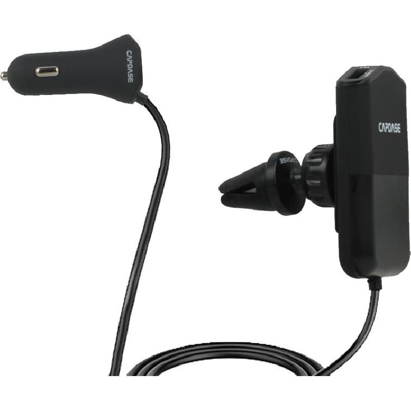 Capdase Quarterback F96 USB Car Charger, 48 Watts, 4 USB, Black