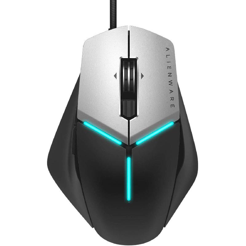 Dell Alienware Elite RGB Gaming Mouse, Wired, Optical, Black/Silver