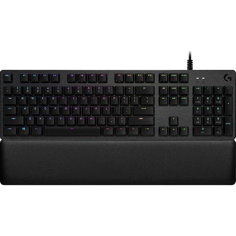 Logitech G513 Carbon RGB Mechanical Gaming Keyboard, Wired, for Laptop/Desktop Computer/Gaming Desktop Computer/CPU Windows OS, Dark Silver