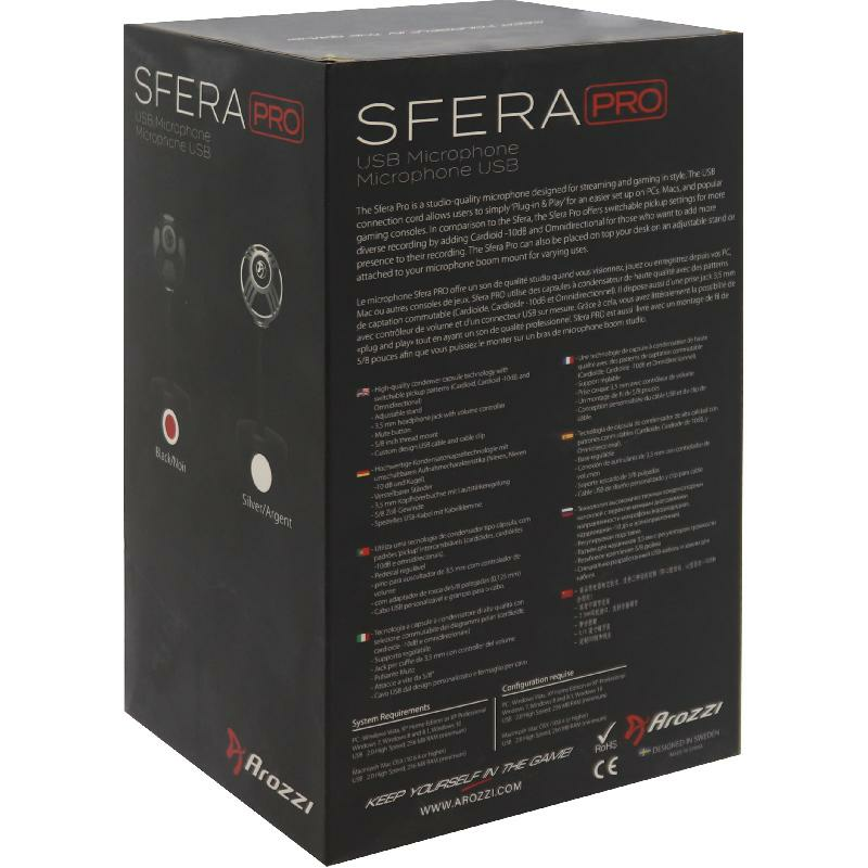 Arozzi Sfera, Dynamic Microphones, Black — 4