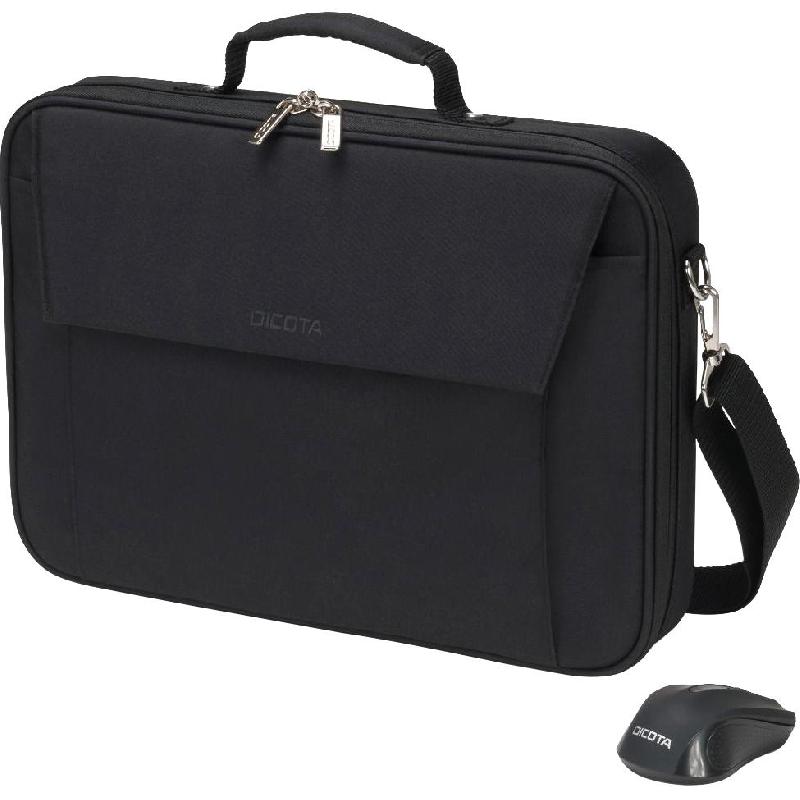 Dicota Multi Wireless Mouse Kit Laptop Messenger Bag with Accessory, for 15.6" (Device), Black