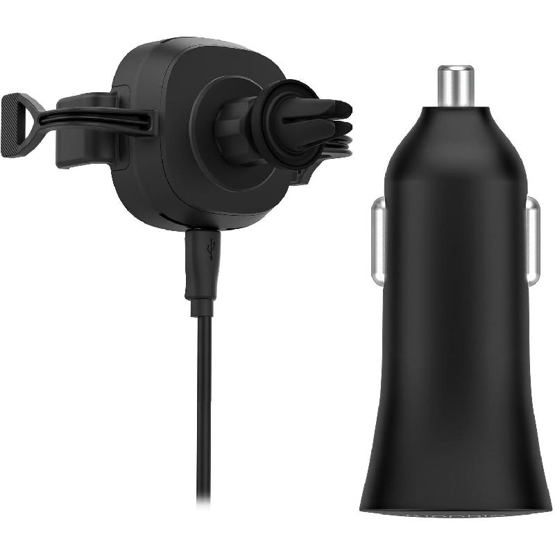 Mophie Car Charger + Vent Mount, Quick Charge 2.0, 10 Watts, Black