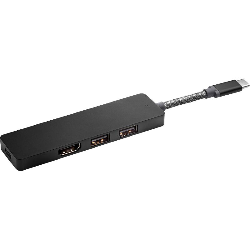 HP ENVY USB-C Hub Multi-port Station, USB-C (3.0), 4 Port (HDMI/USB 2.0/USB 3.0/USB-C), Black