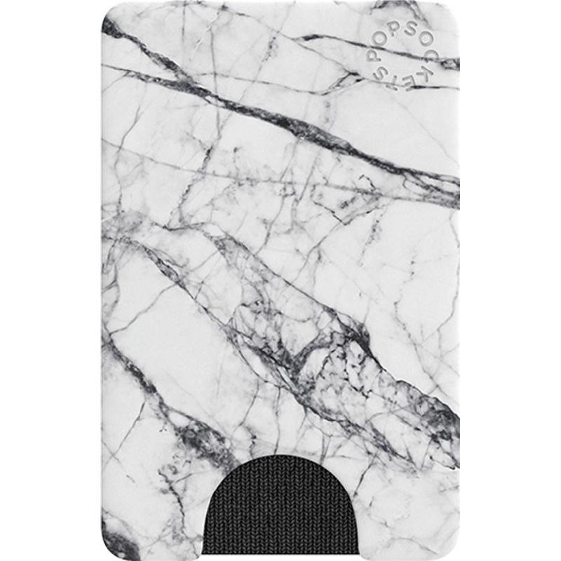 Popsockets PopWallet Card Holder Phone Wallet, for Selected Smartphone, White Marble