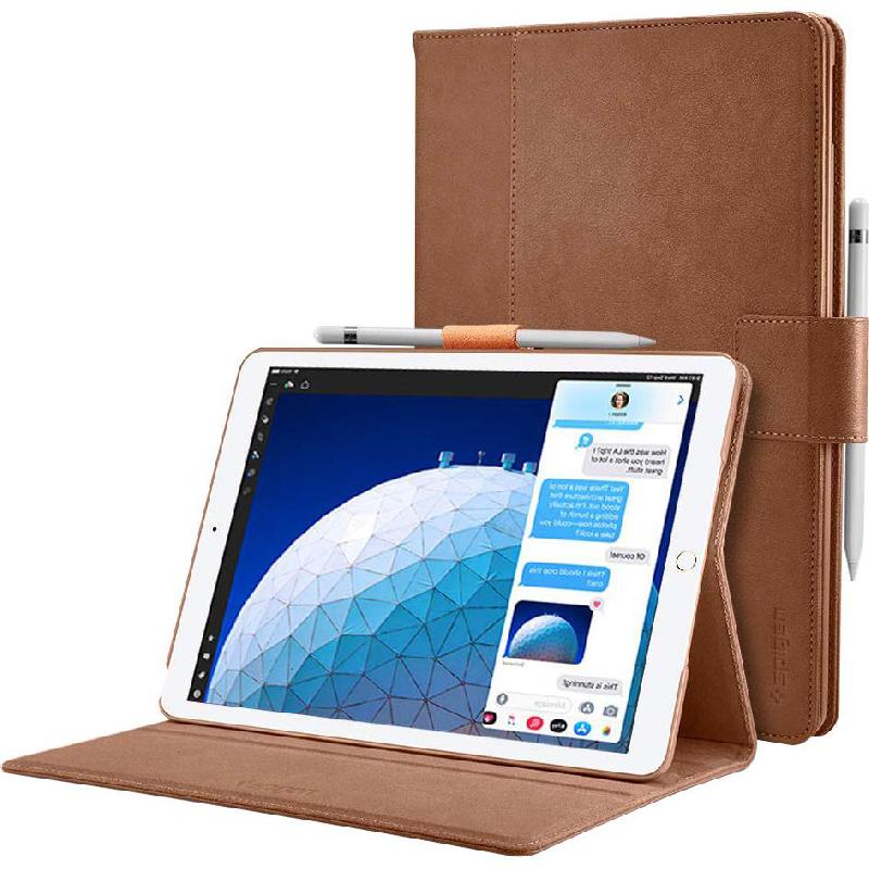 Spigen Stand Folio Cover with Stand, for iPad Air 10.5, Brown