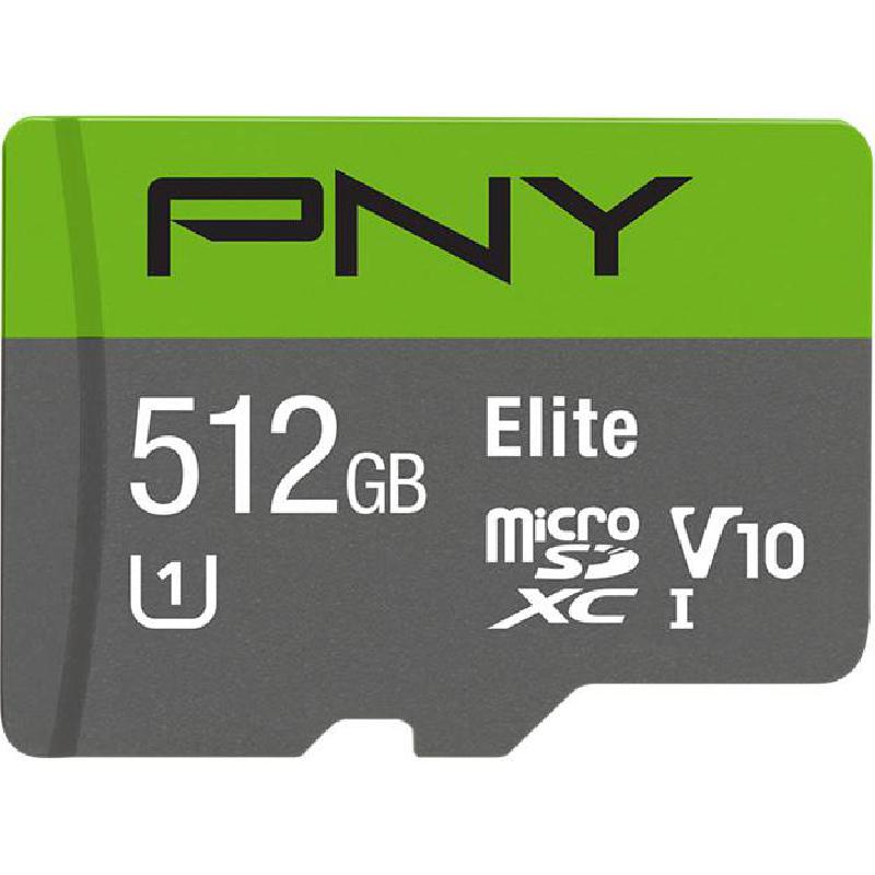 PNY TECHNOLOGIES Elite Micro SD, 512 GB, Class 10: Max 90 Mbps Speed Performance