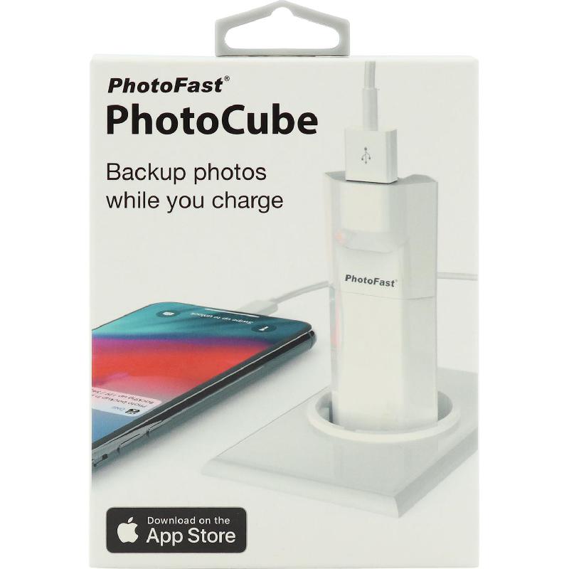 PhotoFast PhotoCube Smart Backup Adapter Smartphone Data Storage, for iPhone/iPad, White