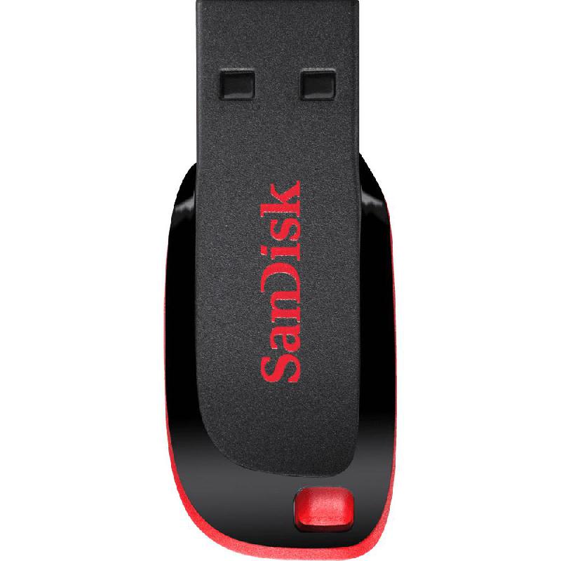 SanDisk Cruzer Blade USB Flash Drive, 128 GB, Black