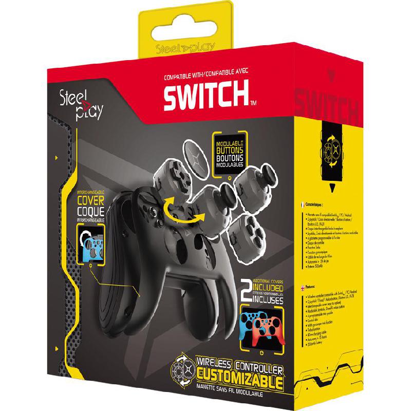 SteelPlay Pro Controller, Wireless, for Nintendo Switch, Black