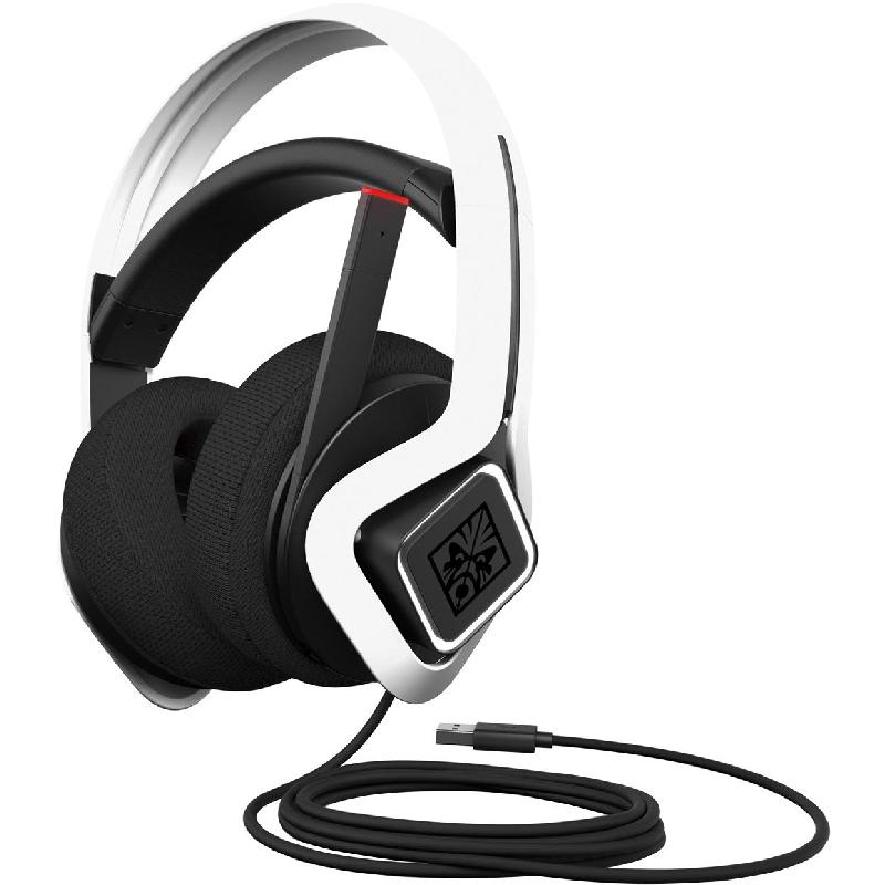 HP OMEN Mindframe Prime Gaming Headset, Wired, USB, Rotating Microphone, White