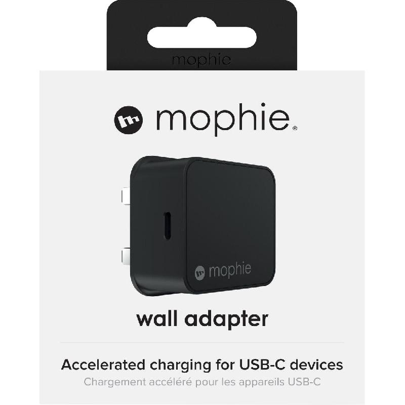 Mophie Wall Adapter, Quick Charge, 18 Watts, Single USB-C, Black