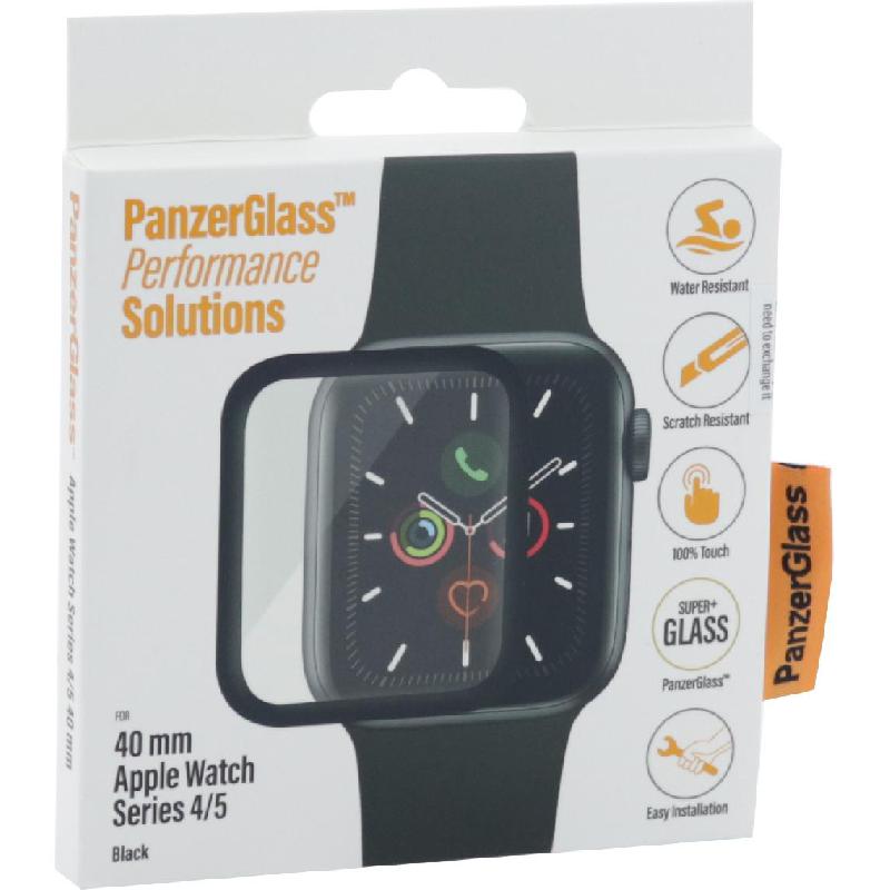 PanzerGlass Performance Solutions Smartwatch Screen Protector, Super+ Glass, Black, for Apple Watch SE 40 2nd Gen/Watch Series 6 40/Watch Series 5 40
