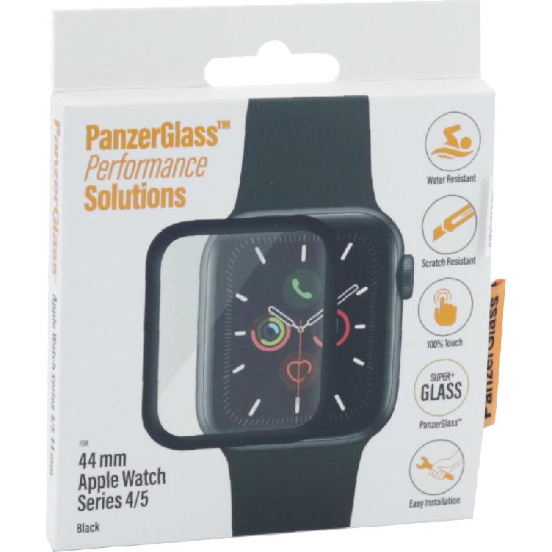 PanzerGlass Performance Solutions Smartwatch Screen Protector, Super+ Glass, Black, for Apple Watch SE 44 2nd Gen/Watch Series 6 44/Watch Series 5 44