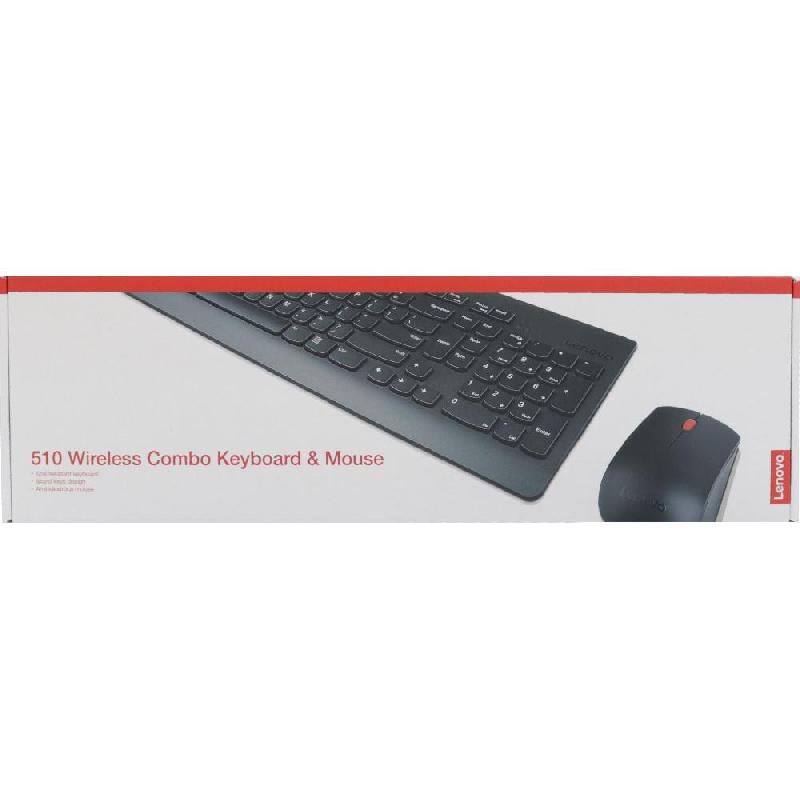 Lenovo 510 Arabic 253 Wireless Combo Desktop (Keyboard and Mouse), Wireless (2.4 GHz RF), for Laptop/Desktop Computer/Gaming Desktop Computer/CPU Windows OS, Black — 2