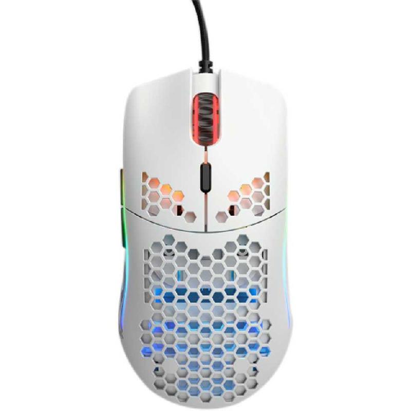 Glorious Model O Gaming Mouse, Wired, Optical, PixArt PMW 3360 12000 dpi, Matte White