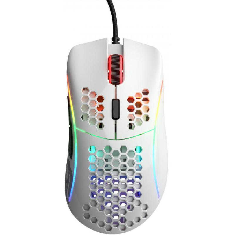 Glorious Model D Gaming Mouse, Wired, Optical, PixArt PMW 3360 12000 dpi, Glossy White