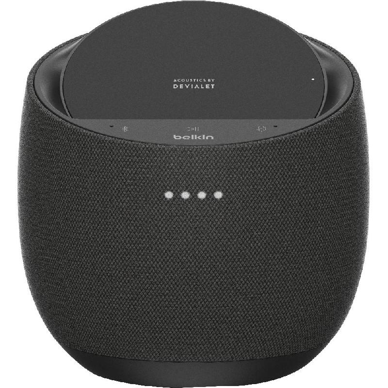 Belkin SoundForm Elite Hi-Fi Smart Speaker + Wireless Charger Music System, Bluetooth, Wired, Black