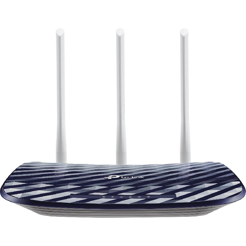 TP-Link Archer C20 (AC750) Broadband Router, Wireless AC (802.11ac), Dual Band (2.4 GHz/5 GHz), up to 16 Devices, 4 Port (LAN)/Single Port (WAN), Black/Grey