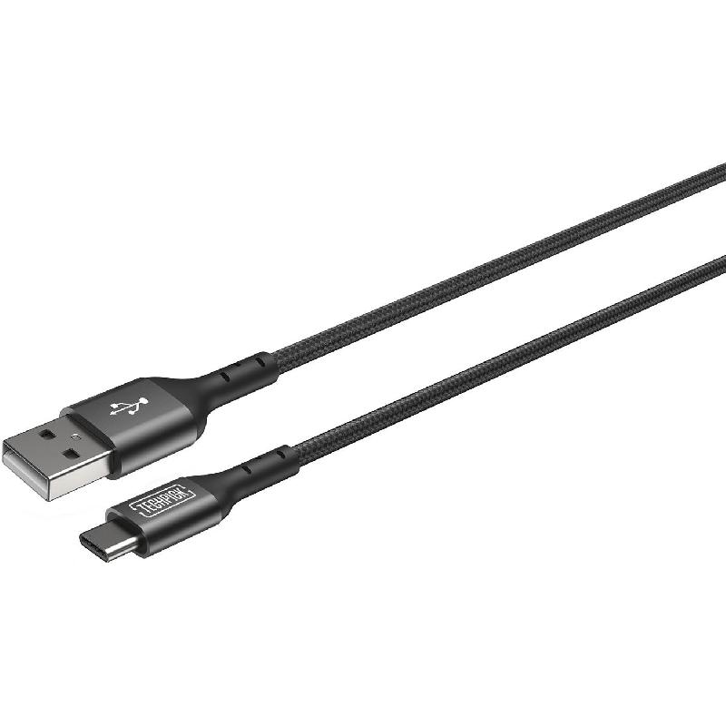 Techpick USB-A to USB-C Sync & Charge Cable, 1.00 m ( 3.28 ft ), Black