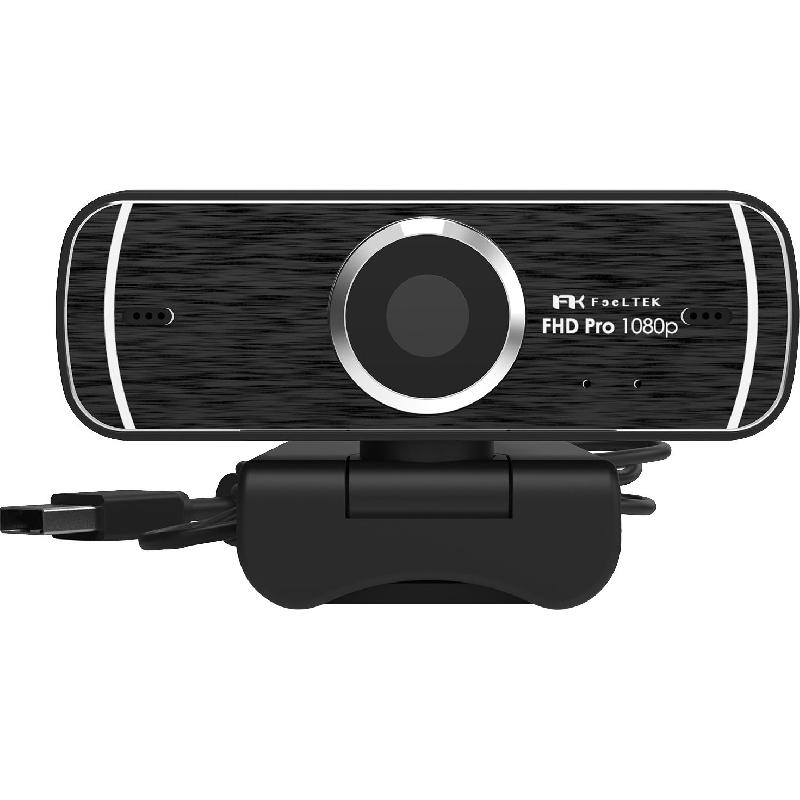 FeelTek Pro FHD Webcam, 1080 Pixels HD Video, 1920 X 1080 Pixels, Black