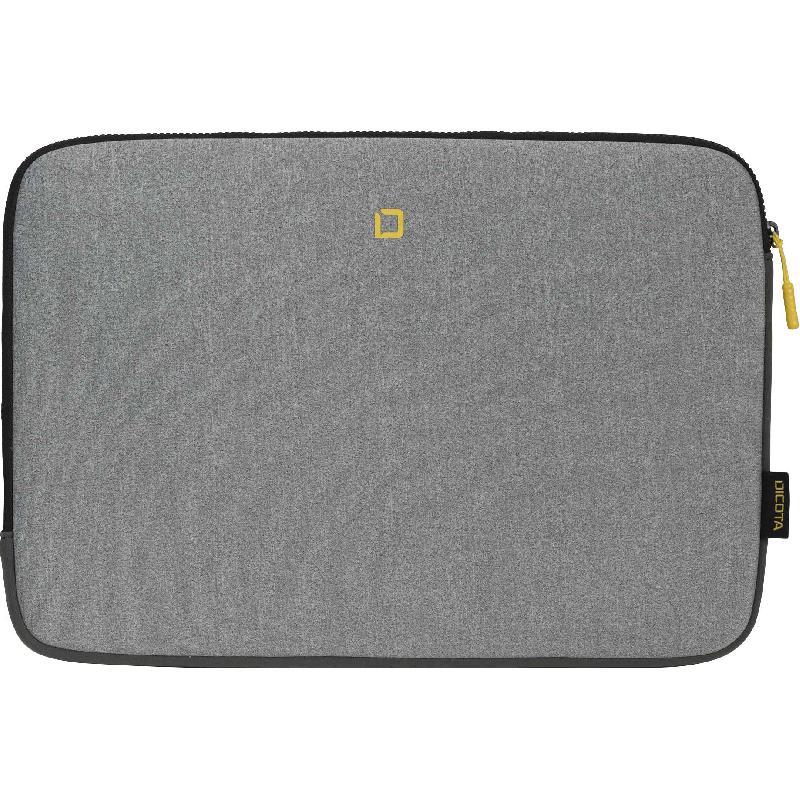 Dicota Skin FLOW Laptop Sleeve, for 13.5"/14.1"/13.9" Screen Size, Grey/Yellow