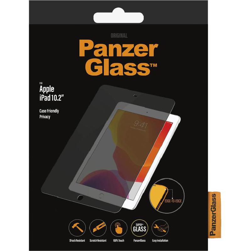 PanzerGlass iPad Screen Protector, Super+ Glass, Edge-to-Edge, Privacy, for iPad 10.2 - 2019