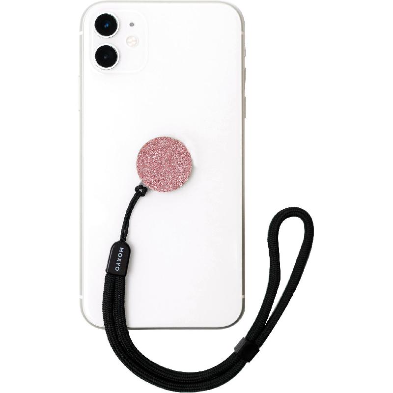 Moxyo Zigi Band Phone Wrist Lanyard Smartphone Grip, for Selected Smartphone, Rose Gold Glitter