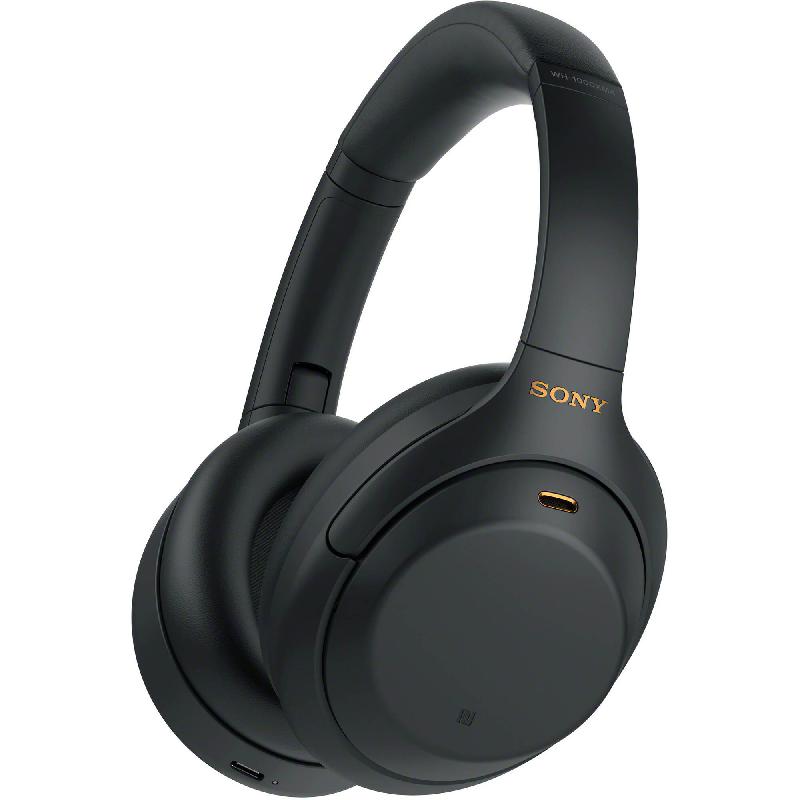 Sony WH-1000XM4 On-Ear Headphones, Active Noise Cancelling, Bluetooth/NFC, USB (Charging), Built-in Microphone, Black