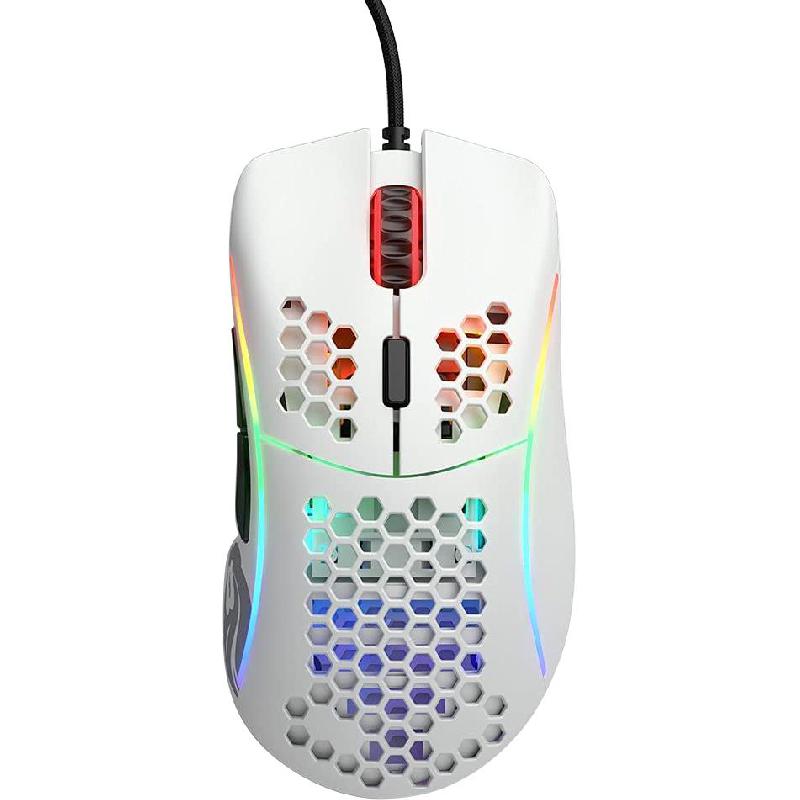 Glorious Model D- Gaming Mouse, Wired, Optical, PixArt PMW 3360 12000 dpi, Matte White
