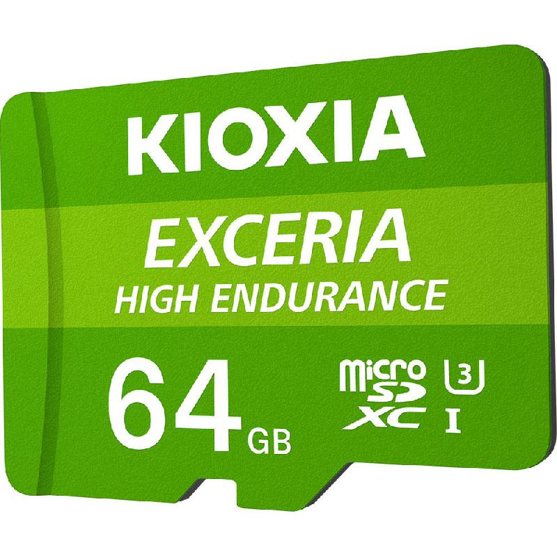 Kioxia Exceria High Endurance MicroSDXC, 64 GB, Class 10: Max 100 Mbps Speed Performance